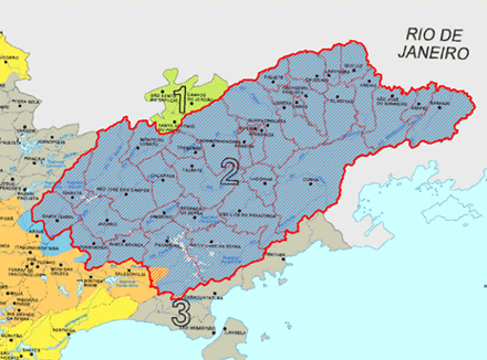 mapa cartográfico da região compreendida pelos municípios desta regional